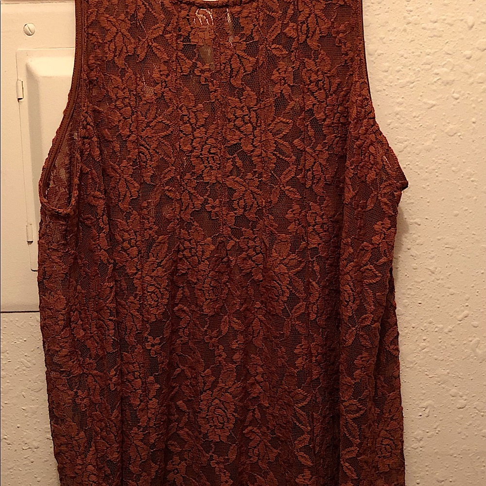 Mudd Rust Lace Tank Top, XL, NWOT